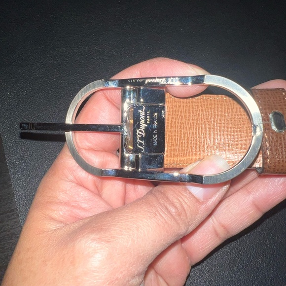 S.T. DuPont brown leather belt - Picture 2 of 10